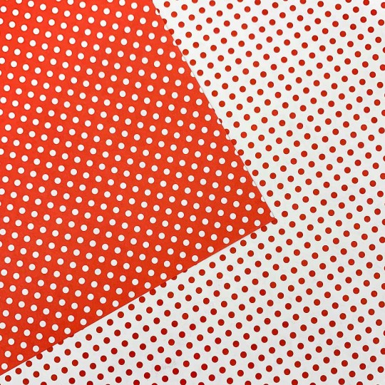 Red and White Polka Dot Italian Paper ~ Tassotti ~ Reversible Print